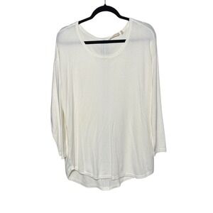 Soft Surroundings Marguiles Ivory Zip Back Tunic Knit Top‎ Size Large